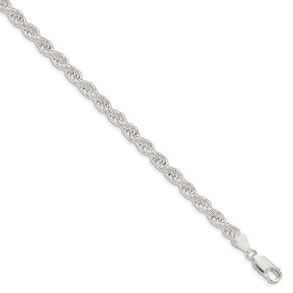5mm Sterling Silver Classic Solid Rope Chain Bracelet 7 Inch